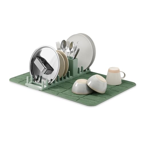 Udry Dish Drying Rack with Microfiber Mat