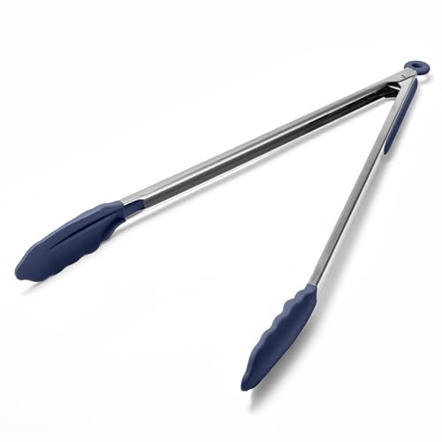 Kitchen Tongs with Silicone Tips for Cooking Serving