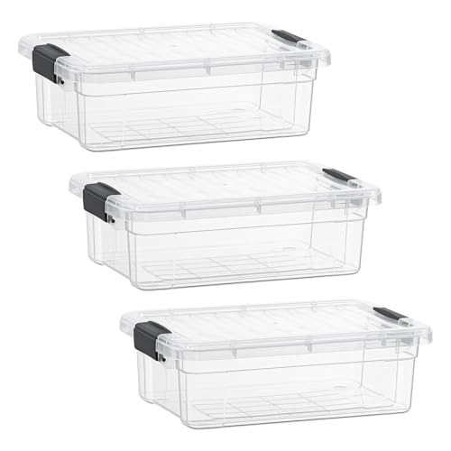 2.3 Quart Clear Plastic Storage Containers with Lids (3 Count)
