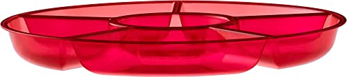 6 Sectional Round Plastic Serving Tray (6 Count)