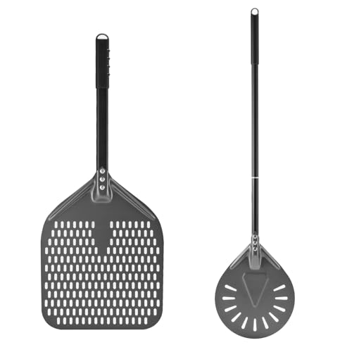 12 Inch + 9 Inch Perforated Pizza Peel Set (2 Count)