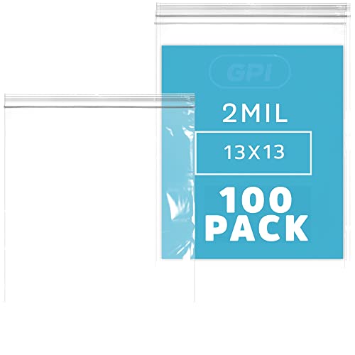 GPI 13" x 13" Zip Bags (100 Count)