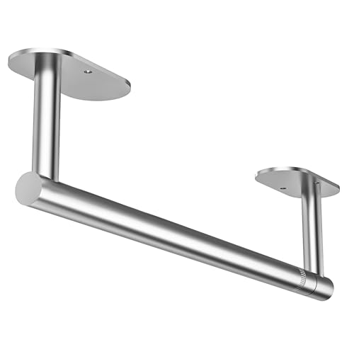 Brushed Nickel Paper Towel Holder Under Cabinet Self Adhesive