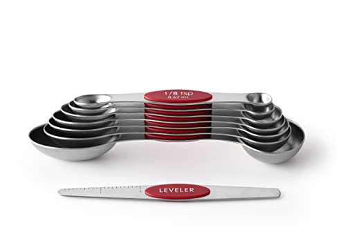 Stainless Steel 8 Magnetic Measuring Spoons Set (2 Count)