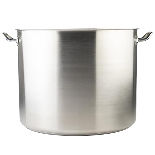 Silver 80 qt Stainless Steel Stock Pot with Cover