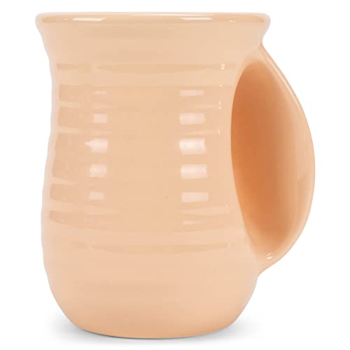 Ribbed 14 ounce Ceramic Stoneware Handwarmer Mug
