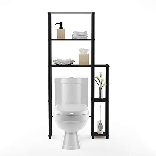 Turn-N-Tube Over The Toilet Storage, 5 Shelves Bathroom Organizer Space Saver Rack, Espresso/Black