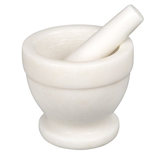 Natural Marble Mortar and Pestle Set Guacamole Molcajete Bowl Kitchen Spices Herbs Pesto Grinder