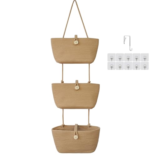 Over the Door Hanging Baskets with Wooden Button (33.12 Ounce)