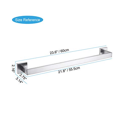 23.6 Inch Black Single Towel Bar Rack