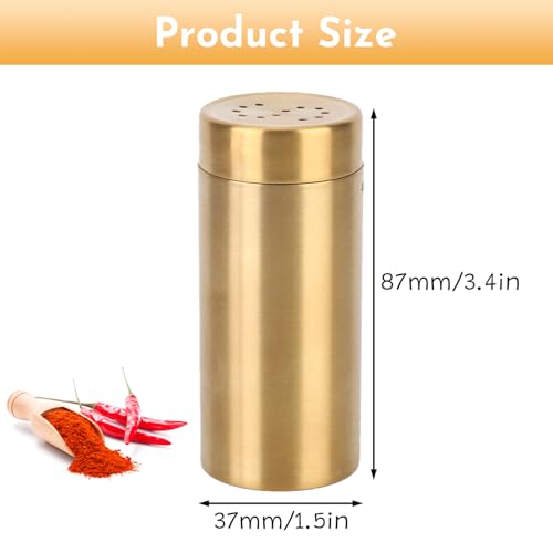 Gold Stainless Steel Spice Jars 2Pcs
