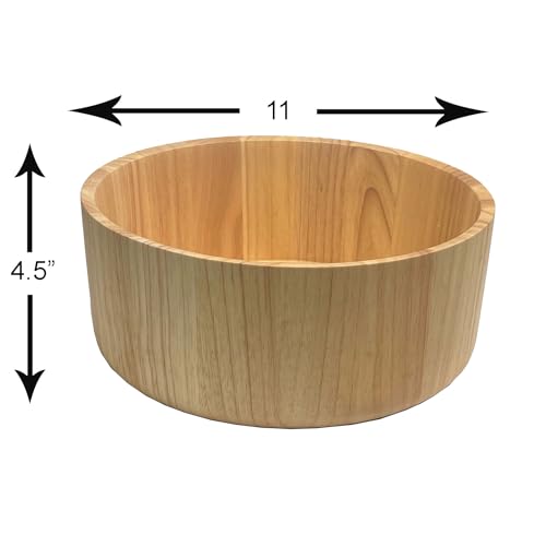 Woodard & Charles Rubberwood 11" Salad Bowl with Servers