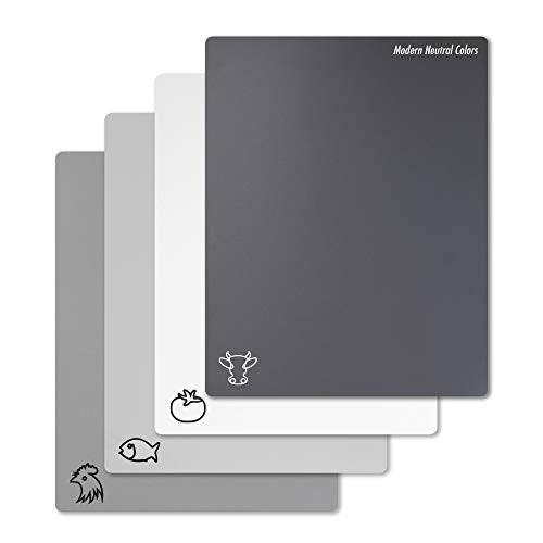 Flexible Plastic Cutting Board Mats with Food Icons (4 Count)