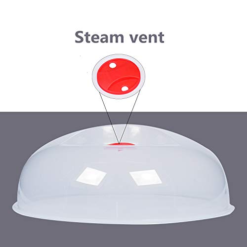 Large Microwave Cover for Food Easy Grip Microwave Splatter Cover Guard Lid with Steam Vent and BPA Free & 11.5 Inch