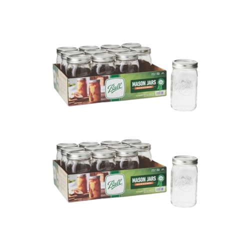 Wide Mouth Glass Mason Jars with Lids and Bands (24 Count)