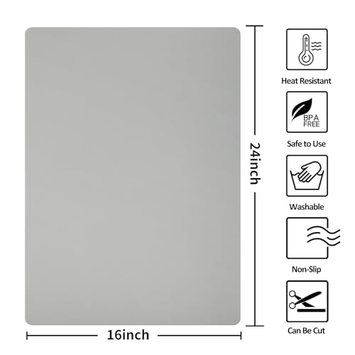 Silicone Mats for Kitchen Counter Thicker Extra Large Heat Resistant Mats Countertop Protector Liners for Bottom of Oven Air Fryer Coffee Maker