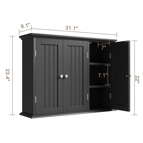 Laundry Cabinet with 3 Doors and Adjustable Shelves