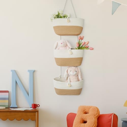 Over the Door Hanging Baskets with Wooden Button (33.12 Ounce)