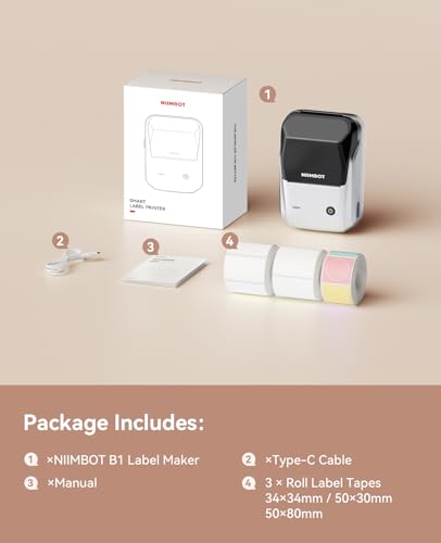 B1 Label Maker Machine with 3 Tapes