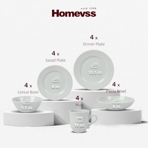 HomeVSS 20 Piece Pearl Dots Stoneware Dinnerware Set