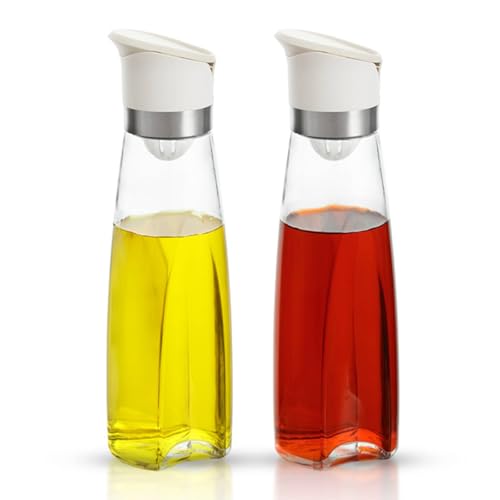 Premium Glass Olive Oil and Vinegar Dispenser Bottles Set