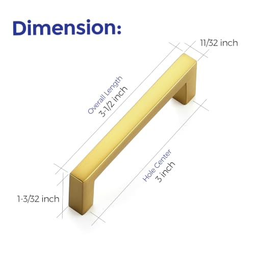 Gold Cabinet Handles Solid Cabinet Pulls (15 Count)