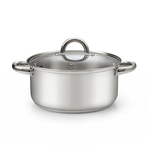 Basics 5.5 Quart Stainless Steel Stock Pot with Lid