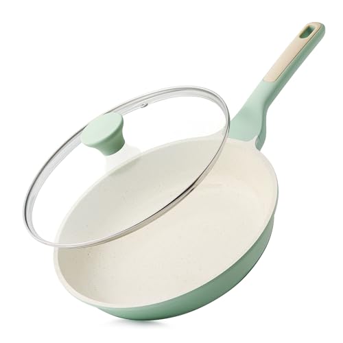 9.5In Nonstick Ceramic Frying Pan with Lid
