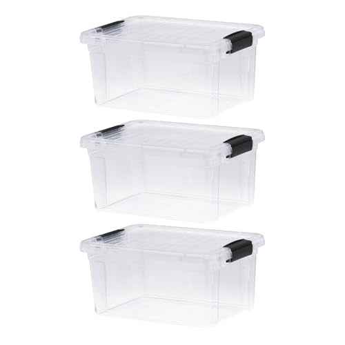 6.6 Quart Clear Plastic Storage Boxes with Lids (3 Count)