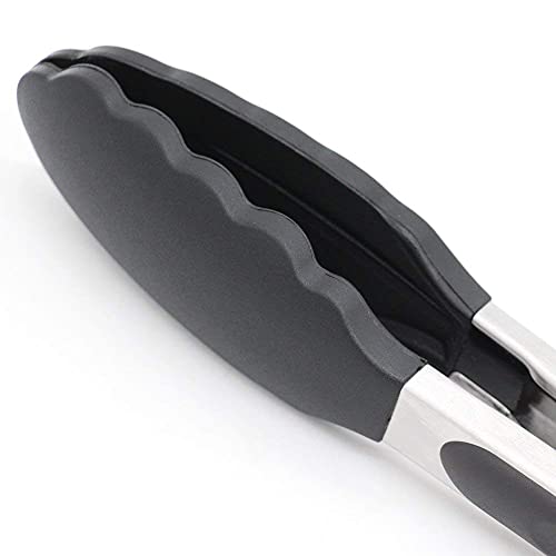 4 Pack Black Silicone Kitchen Tongs Set (4 Count)