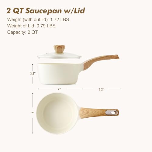 Ceramic Nonstick Sauce Pan with Lid