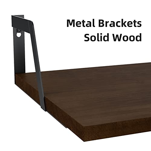 Dark Walnut Deep Floating Shelves (2 Count)
