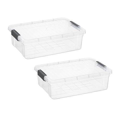 13.7 Quart Clear Plastic Storage Bin with Lid (2 Count)