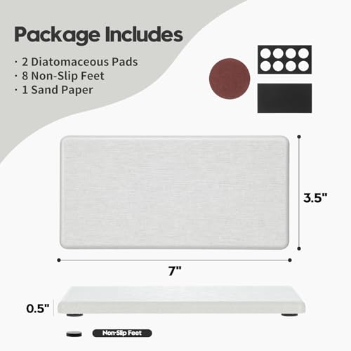 2PCS 7"x3.5" Water Absorbing Bathroom Sink Vanity Trays (2 Count)