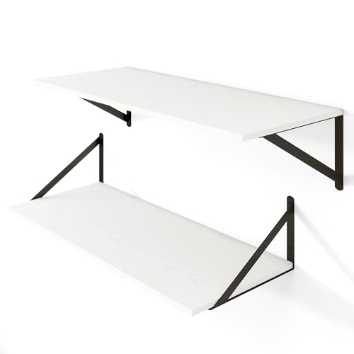 28W x 12D Deep Floating Shelves Set of 2 White (2 Count)