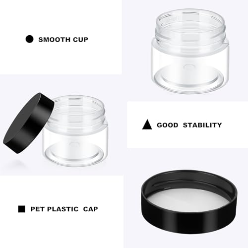 6 Pack 8 oz Plastic Jars Containers with Lids Wide (6 Count)