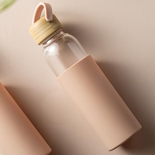 21oz Borosilicate Glass Water Bottles with Silicone Non