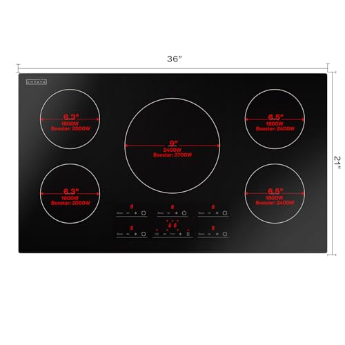 Ease 36“ Induction Cooktop 5 Burner (5 Zones)
