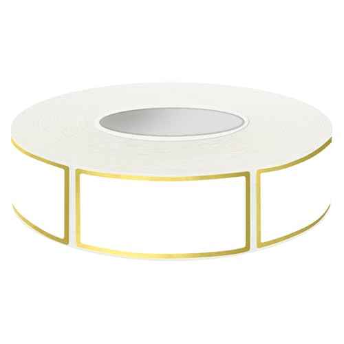 300 Golden Border Removable Freezer Labels Water Oil Resistant with Perforation Line for Food Containers Jars Pantry Organization