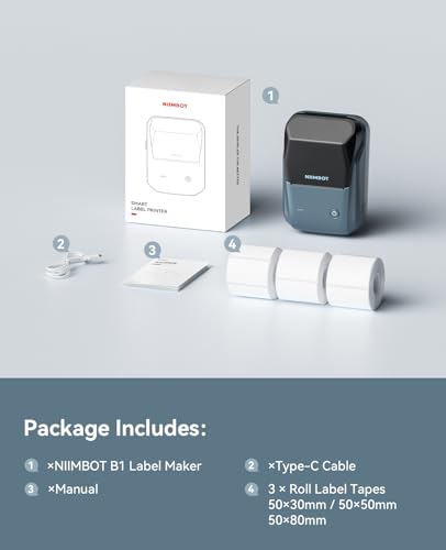 B1 Label Maker Machine with 3 Tapes