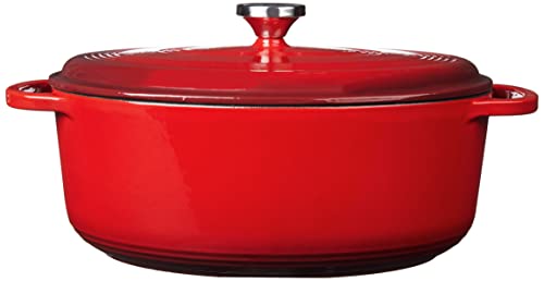 Enameled Cast Iron Oval Dutch Oven with Lid