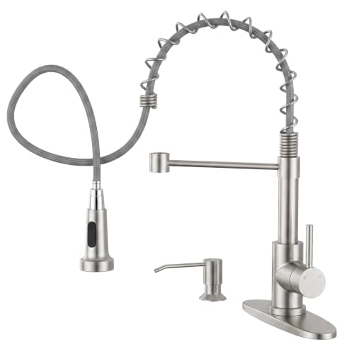 Utility Sink Faucet with Sprayer and Soap Dispenser