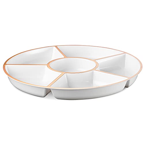 6 Sectional Round Plastic Serving Tray