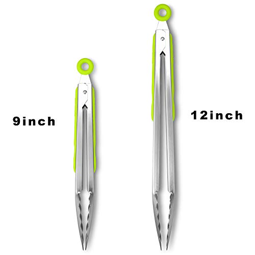 Premium 304 Stainless Steel Tongs Set (2 Count)