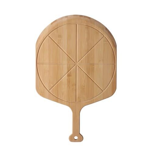 18” Bamboo Pizza Peel with 8 Slice Grooves