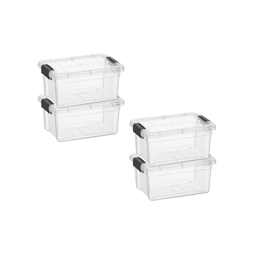 1.05 Quart Mini Clear Plastic Storage Container with Lid (4 Count)