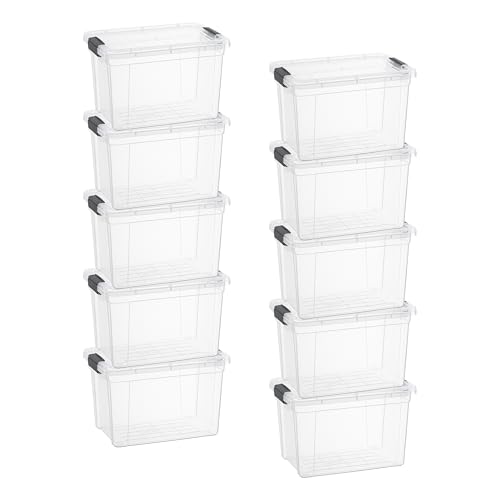 8.7 Quart Clear Plastic Storage Boxes with Lids (10 Count)