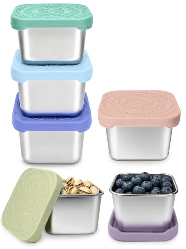6 Pack Stainless Steel Snack Containers for Kids (6 Count)