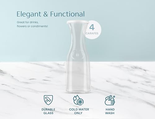 Glass Carafes with Lids (4 Count)