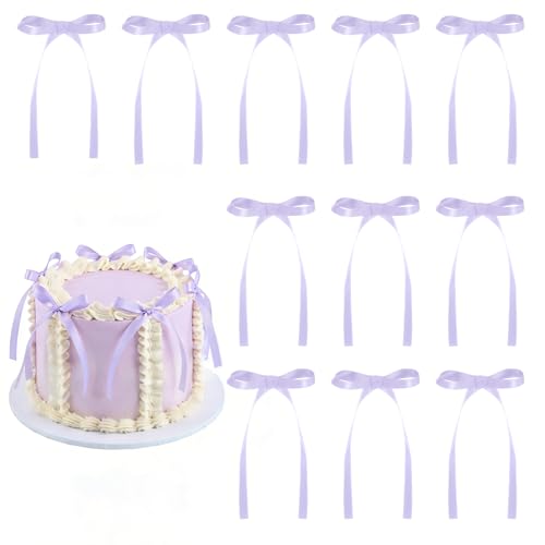 30 Pack Light Purple Bow Cake Toppers (30 Count)